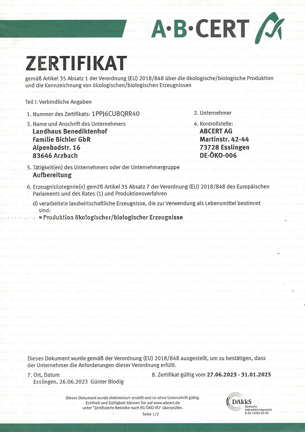 Landhaus-Benediktenhof-Zertifikat-ABCERT